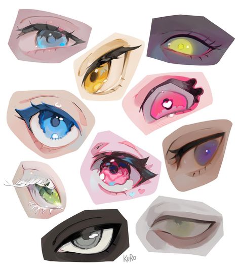 Swipe to see all up close :) 🌸What's your favourite one? Another June has passed, another eye style meme. The third! I love trying out… | Instagram Anime Eye Styles, Eye Styles, All Spiderman, Eye Drawing Tutorials, Different Art Styles, 인물 드로잉, Anime Eye Drawing, Anime Eyes, 영감을 주는 캐릭터