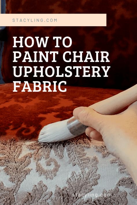 Wait until you see how easy it is to chalk paint fabric on furniture. Chalk painting fabric is budget-friendly and the result is AMAZING! #chalkpaintfurniture #chalkpaintfabric #paintingfabric #paintingchairfabric #diyprojectideas #bohofarmhouse #modernfarmhouse #farmhousestyle #budgetdecorideas #repurposedfurniture Paint Chair Fabric, Antique Chair Makeover, Painting Upholstery Fabric, Chalk Paint Fabric, How To Paint Fabric, Chair Upholstery Fabric, Painting Upholstered Furniture, Painting Fabric Chairs, Painting Fabric Furniture