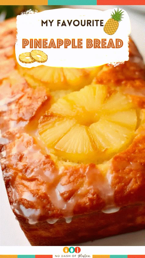 Dive into the tropics with our easy-to-make Pineapple Bread! It's moist, fluffy, and brimming with pineapple goodness. Topped with a sweet glaze, it's perfect for any occasion. Don't miss out on this delightful treat. Check out the full recipe now and let the baking begin! Click the link for the recipe. Pineapple Upside Down Bread, Pineapple Loaf, Pineapple Loaf Bread, Quick Pineapple Bread, Pineapple Bread Recipe, Pineapple Quick Bread With Cream Cheese, Pineapple Zucchini Bread Recipes Moist, Pineapple Quick Bread, Banana Pineapple Coconut Bread