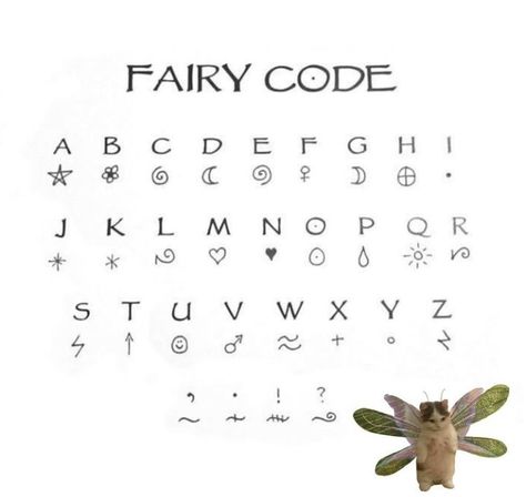 Word Search Tattoo, Fairy Code Alphabet, Fairy Alphabet Code, Fairy Codes, Fairy Language, Alphabet Fairy, Fairy Code, Code Letters, Fairy Alphabet