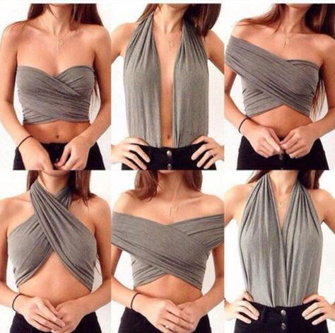 Scarf shirts Diy Crop Top, Haine Diy, Diy Vetement, Diy Scarf, Kleidung Diy, Shirt Diy, Scarf Shirt, Scarf Top, Ropa Diy