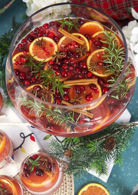 Sparkling Pomegranate Rum Punch Recipe - The Suburban Soapbox Christmas Sangria Punch Bowl, Holiday Punch Bowl Recipes, Fall Event Ideas For Work, Christmas Cocktail Punch Bowl, New Year Dinner Recipes, Christmas Pomegranate Punch, New Year Table Food, Nye Punch, Christmas Dinner Hosting