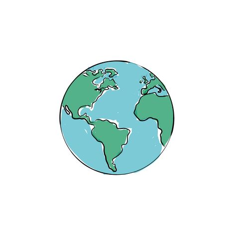 The Earth: Drawing For MA Submission - Drawn in Adobe Illustrator Draw Earth Reference Drawing, Earth And Space Drawing, Cute Earth Illustration, Aesthetic Earth Drawing, Earth Sketch Simple, How To Draw The Earth, Drawing Earth Planet, Earth From Space Drawing, Earth Pictures Drawing