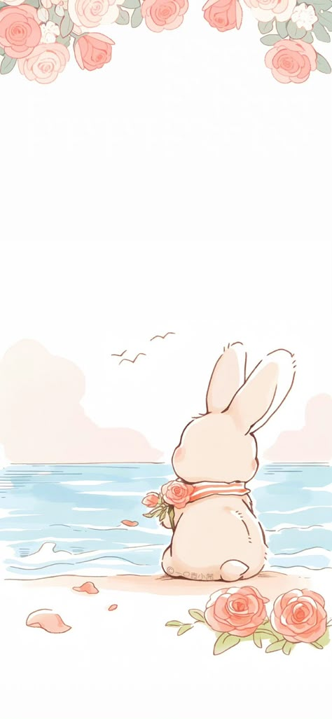 Rabbit Wallpaper, Wallpaper Iphone Love, Bunny Drawing, Karakter Disney, Bunny Wallpaper, Bunny Art, Cute Doodles Drawings, Cute Doodle Art, Cool Wallpapers Art