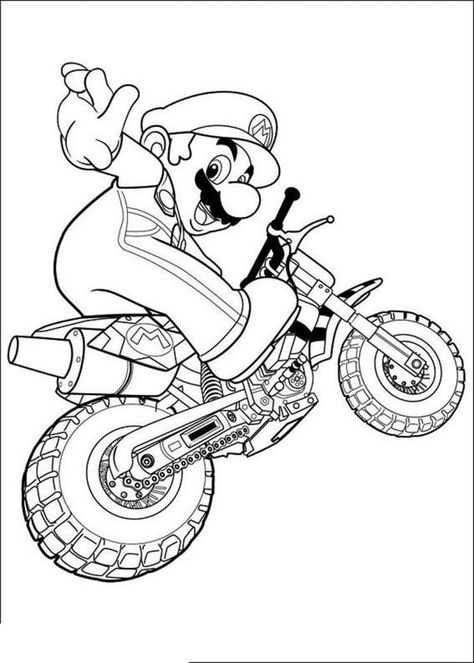 Mario Kart Coloring Pages Pictures Mario Coloring, Super Mario Coloring Pages, Mario E Luigi, Мотоциклы Harley Davidson, Mario Coloring Pages, Super Mario Brothers, Printable Coloring Sheets, Mario Brothers, Cartoon Coloring Pages