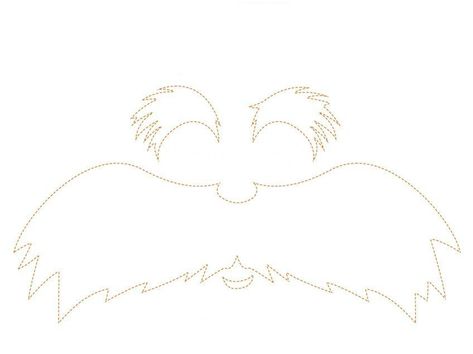 The Lorax Eyebrow Template - FREE DOWNLOAD Lorax Mustache Template, Lorax Mustache, Mustache Diy, Mustache Template, Beard Template, Dr Seuss Lorax, Lorax Costume, Dr Seuss Costumes, Roll A Dice