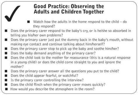 Child Protection Home Visit: Practical Guidance - Free Social Work Tools and Resources: SocialWorkersToolbox.com Child Welfare Social Work, Child Protective Services, Levels Of Understanding, Personal Safety, Case Management, Work Tools, Baby Crying, Eye Contact, Social Work