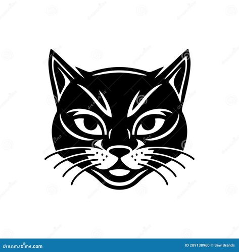 Kitten Clipart, Animal Vector, Head Silhouette, Face Icon, Face Illustration, Cute Face, Clipart Black And White, Cat Silhouette, Cat Logo