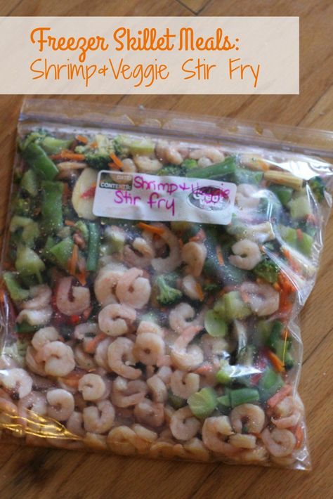 Freezer Dinners, Freezer Friendly Meals, Freezable Meals, Freezer Meal Planning, Make Ahead Freezer Meals, Shrimp Stir Fry, Crock Pot Freezer, Healthy Freezer Meals, Easy Freezer Meals