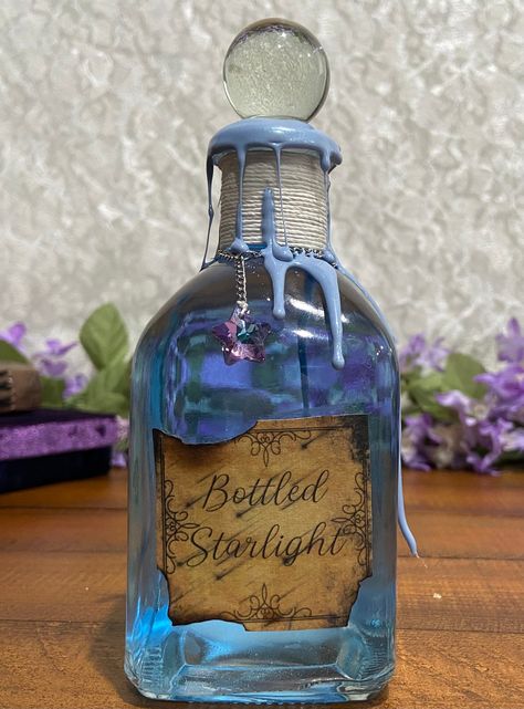 Magical Potion-Home Decor-Crystals-Color Changing-DO NOT DRINK Dark Potions Aesthetic, Disney Potion Bottles, Painted Bottles Halloween, Witch Bottles Diy Halloween Potions, Fantasy Potions Ideas, Potion Maker Character Design, Potion Decorations, Witch Potions Aesthetic, Halloween Bottles Diy