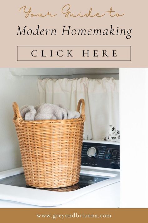 wicker laundry basket sitting on washing machine Modern Homemaker Aesthetic, Homemaker Outfit, Homemaking Quotes, Homemaker Aesthetic, Homemaking Schedule, Homestead Mom, Modern Homemaking, Modern Homemaker, Homemaking Ideas