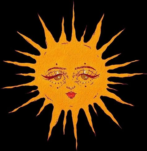 sun☀️ Sun Drawing, Sun Aesthetic, Moon Icon, Sun Painting, Moon Drawing, Moon Poster, Sun Art, Tarot Art, Art Reference Photos