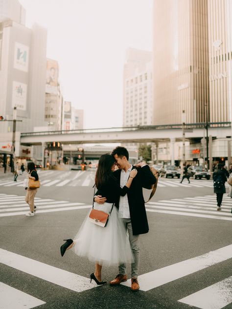 Tokyo Engagement Photographer - Japan engagement, pre-wedding, couple portrait photography in the city | Ippei and Janine Photography Couple Portrait Photography, Tokyo Portrait, Tokyo Wedding, Prenup Photos Ideas, Japan Photoshoot, Urban Photography Portrait, City Wedding Photos, Japan Wedding, Pre Wedding Photoshoot Outfit