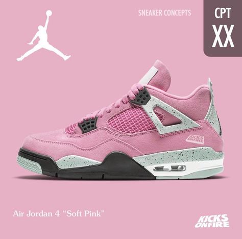 Pink Jordans 4s, Jordans 4s, Pink Jordans, Pretty Sneakers, Trendy Shoes Sneakers, Nike Shoes Girls, Jordan Shoes Girls, Jordan Shoes Retro, Pretty Shoes Sneakers