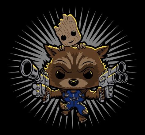 Marvel Leg Tattoo, Groot Tattoo, Groot And Rocket, Raccoon Tattoo, Rocket Tattoo, Best Cover Up Tattoos, Groot Rocket, Printing Stickers, Guardian Of The Galaxy