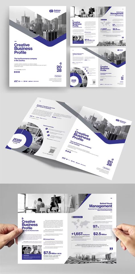 Corporate Bi-Fold Brochure Template INDD Corporate Leaflet Design, 1 Page Brochure Design, Corporate Bifold Brochure Design, Brochure 4 Fold, Brochure Design Corporate, Business Brochure Design Layout, Info Brochure Design, Two Fold Brochure Design, Corporate Brochure Design Creative