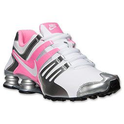 Women's Nike Shox Current Running Shoes | Finish Line | White/Pink Glow/Metallic Silver Nike Shox For Women, Nike Free Runners, Nike Free Run, Nike Shoes Cheap, Nike Basketball Shoes, Nike Free Shoes, Nike Shoes Outlet, Nike Shox, Gym Shoes