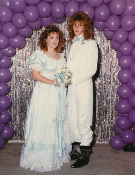 What do you mean Bon Jovi broke up. Awkward Prom Photos, 80s Prom Party, Couple Prom, 1980s Prom, 80s Wedding, Decades Fashion, 90s Prom, Awkward Photos, 80s Photos