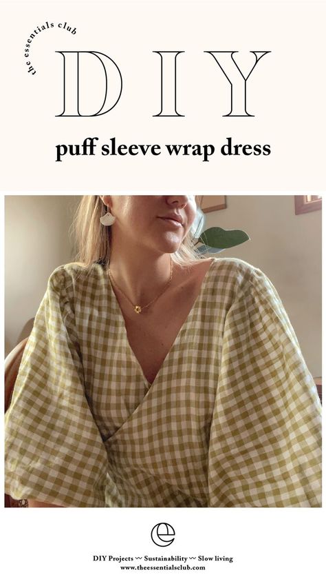 How To Turn A Maxi Dress Into A Jumpsuit, Surplice Top Pattern, Sewing Projects Clothes Sewing Patterns, How To Attach Sleeves To A Top, Puff Sleeve Wrap Dress, Pattern From Existing Clothes, Sydney Graham Sewing, Sewing Wrap Dress, Sewing Your Own Wardrobe