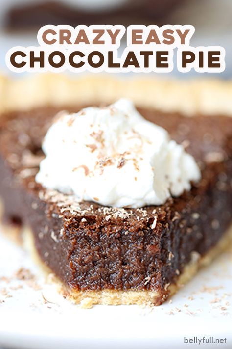 French Coconut Pie, Easy Chocolate Pie, Chocolate Chip Cookie Pie, Baking Pie, Craving Chocolate, Pie Chocolate, Fudge Pie, Oreo Milkshake, Chocolate Pie Recipes