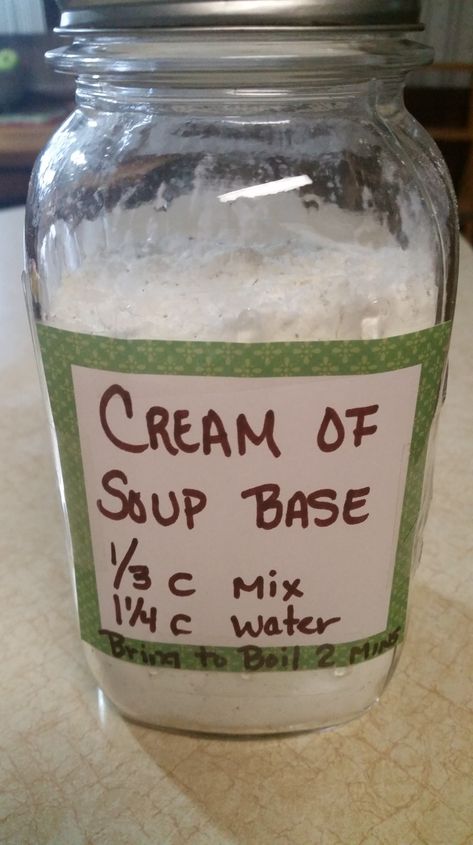 Cream of “Something” Soup Base | Preserving the Good Life Cream Soup, Mushroom Stock Uses, Cream Of Soup Mix Recipe, Homemade Soup Mix, Cream Of, Cream Based Soups, Dry Soup Mix, Homestead Recipes, Homemade Dry Mixes