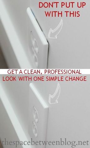 One simple change and your outlets will all have a professional look Molding Ideas, Home Fix, Diy Home Repair, Diy Interior, Home Upgrades, Home Repairs, Easy Home Decor, Outlet Covers, Diy Home Improvement