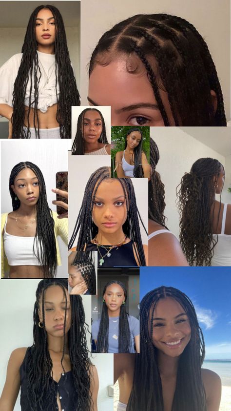 Small Knotless braids Schmedium Knotless Box Braids, Small Knotless Box Braids Waist Length, Box Braids Beginners, Knotless Small Braids, Small Knotless Braids Hairstyles, Knotless Box Braids Medium, Small Knotless Braids, Mini Braids, Small Knotless