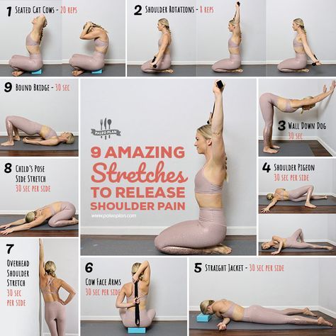 Fix achy shoulder pain with these feel-good stretches you can do anywhere. Get all exercises here: Shoulder Flexibility, Yoga Shoulder, Corp Perfect, Shoulder Stretches, Bolesti Chrbta, Motivation Pictures, Ashtanga Vinyasa Yoga, Yoga Kundalini, Shoulder Pain Relief