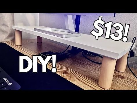 (1) DIY IKEA Monitor Stand/Riser: Upgrade Your Desk Setup on a Budget - YouTube Diy Desk Riser Monitor Stand, Ikea Burhult, Monitor Stand Diy, Ikea Items, Table Saw Sled, Desk Riser, Monitor Riser, Student House, Diy Ikea