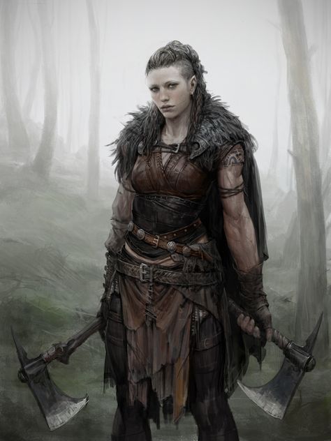 ArtStation - personal work Axe , Sungryun Park Firbolg Cleric, Nordic Armor, Pathfinder Rpg Characters, Female Viking, Barbarian Woman, Viking Warrior Woman, Viking Character, Viking Culture, Viking Woman