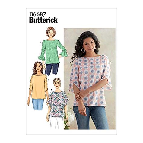 Sleeve Variations, Seam Binding, Top Sewing, Butterick Pattern, Butterick Sewing Pattern, Blouse Pattern Sewing, Pattern Brands, Top Sewing Pattern, Womens Sewing Patterns