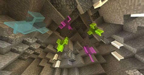 Minecraft Crystal Cave Crystal Cave Minecraft, Minecraft Crystal, Fairy Cave, Minecraft Cave, Mc Ideas, Rainbow Drawing, Minecraft Farm, Minecraft Inspiration, Crystal Cave