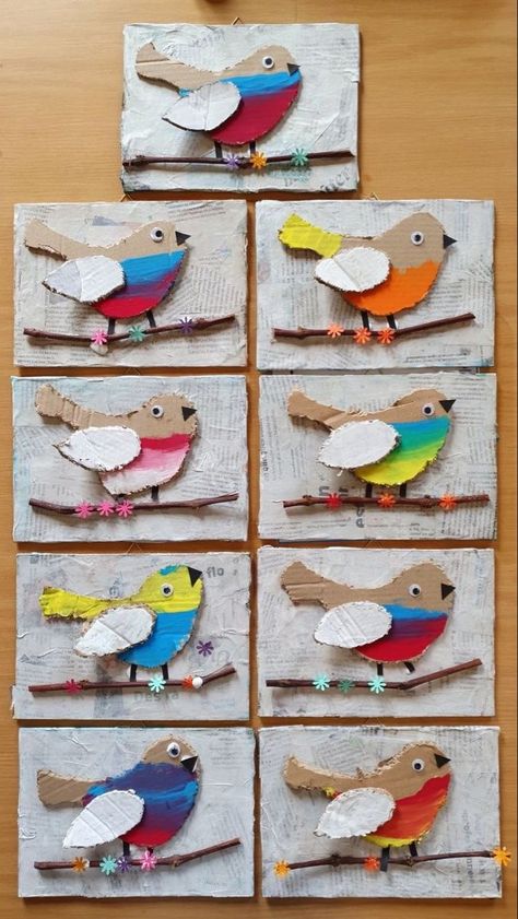 Diy Paper Lanterns, Kids Art Class, Ideas For Easter Decorations, Paper Birds, Bird Crafts, Ideas For Easter, Elementary Art Projects, Easter Decorations Kids, Kindergarten Art