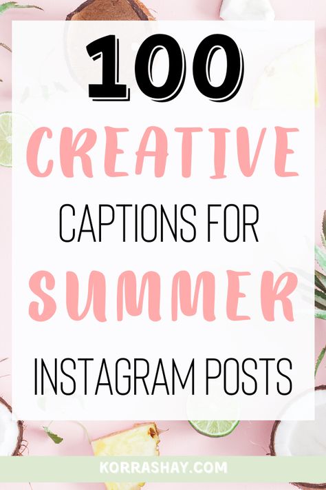 100 creative captions for summer Instagram posts!  What to caption your summer pictures. 100 instagram caption ideas for the summer time. Social media marketing- how to create fun summer captions! #instagram #instagramcaption #socialmediamarketing #socialmediatips Summer 2023 Instagram Captions, Summer Status For Instagram, Quotes For Summer Pictures, Summer Love Captions Instagram, Nice Weather Captions, Popsicle Captions For Instagram, Summer Time Captions, Summertime Instagram Captions, Summer Nails Captions