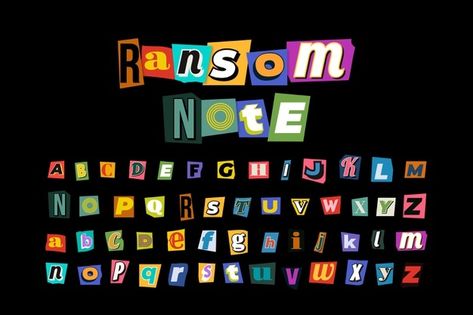 Ransom Letter Alphabet, Paper Alphabet Letters, Alphabet Graphic Design, Ransom Font, Ransom Note Letters, Paper Style Ransom Note Letter, Ransom Letters, Ransom Letter, Letters Template