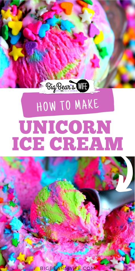 Apple Fries, Ice Cream Making, Churn Ice Cream, Unicorn Ice Cream, Rainbow Desserts, Summer Happiness, Diy Dessert, Descendants Party, Ice Cream Maker Recipes