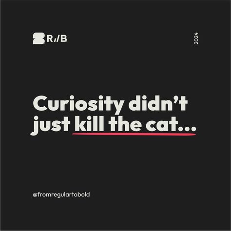 Curiosity didn’t just kill the cat, it closed the sale. 🫡 People are naturally curious. Tease information to make them crave more. 😮 Tip: Use curiosity gaps in your messaging to keep your audience engaged. 🤯 #CuriosityInMarketing #TeaseAndPlease #PsychologyOfCuriosity #fromregulartobold #brandingmatters #branding #coaches #coachbranding #regulartobold Curiosity Killed The Cat, Coaching, Branding, Marketing, Quick Saves