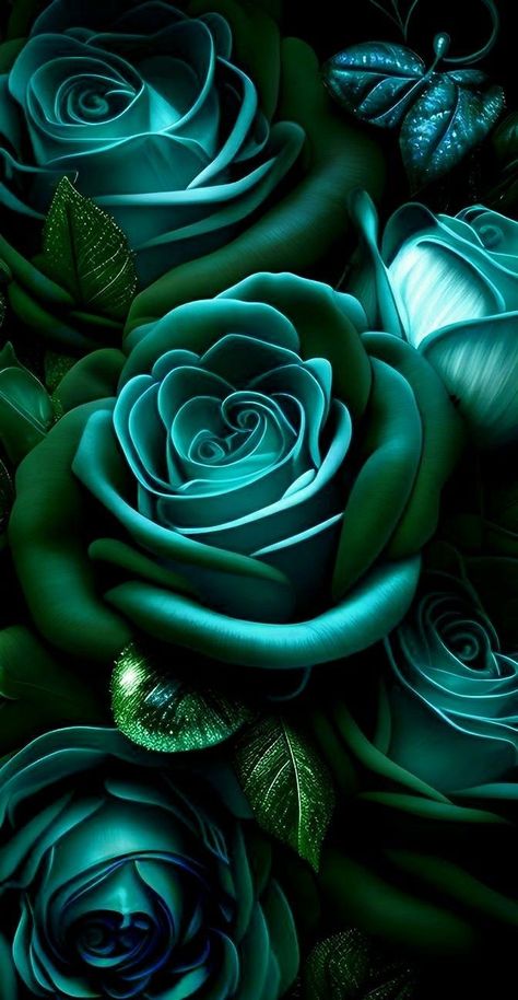 Blue Roses Wallpaper, Green Roses, Rose Flower Pictures, Rose Flower Wallpaper, Flowery Wallpaper, Floral Wallpaper Phone, Lovely Flowers Wallpaper, Cute Flower Wallpapers, Tableau Art