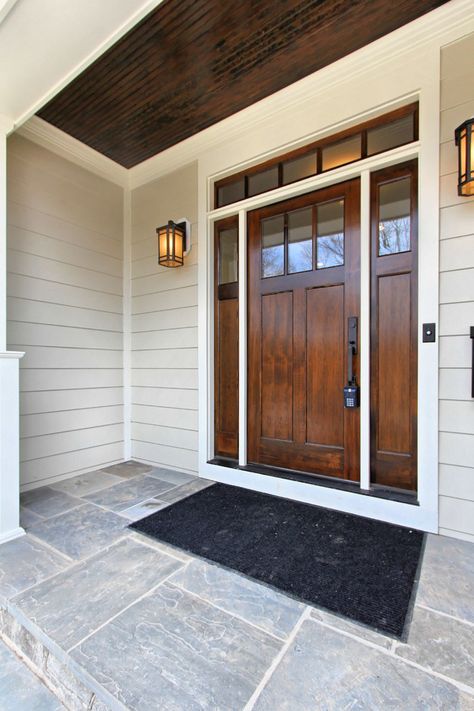 Craftsman Style Front Doors, House Plans Craftsman, Craftsman Front Door, Craftsman Style Porch, Craftsman Style Interiors, Craftsman Entry, Craftsman Front Doors, Craftsman Style Doors, Porch House