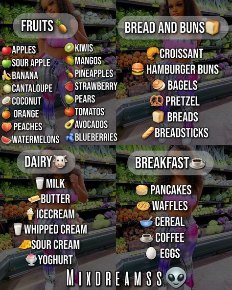 Grocery List Snacks Unhealthy, Grocery Shopping List Aesthetic, Grocery List Black People, Snacks List Junk Food, Healthy Weight Gain Foods, First Apartment Essentials, Different Foods, Grocery Shopping List, Meal Prep Snacks