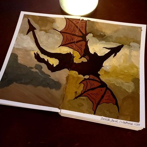 I'm finally using the watercolor sketchbook I made a little while ago! Enjoy this practice dragon sketch I did with gouache tonight. #gouache #gouachepainting #himigouache #dragon #dragonpainting #handmade #handmadesketchbook #fantasy #fantasyart #abstract #loosepainting #selftaught #selftaughtartist #sketchbook #practice Dark Fantasy, Gouache Painting, Gouache Dragon, Fantasy Gouache, Sketchbook Practice, Handmade Sketchbook, Dragon Sketch, Gouache Art, Watercolor Sketchbook