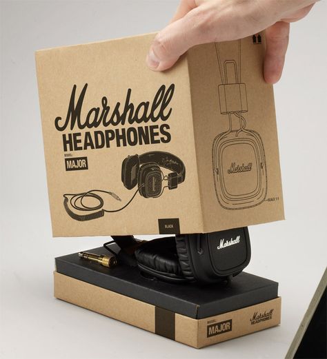 Marshall Headphones Preview - The Dieline - The #1 Package Design Website - Marshall Headphones, Typography Packaging, Packaging Design Trends, Headphones Design, Cool Packaging, Beautiful Typography, Graphic Design Packaging, Cardboard Packaging, Packing Design