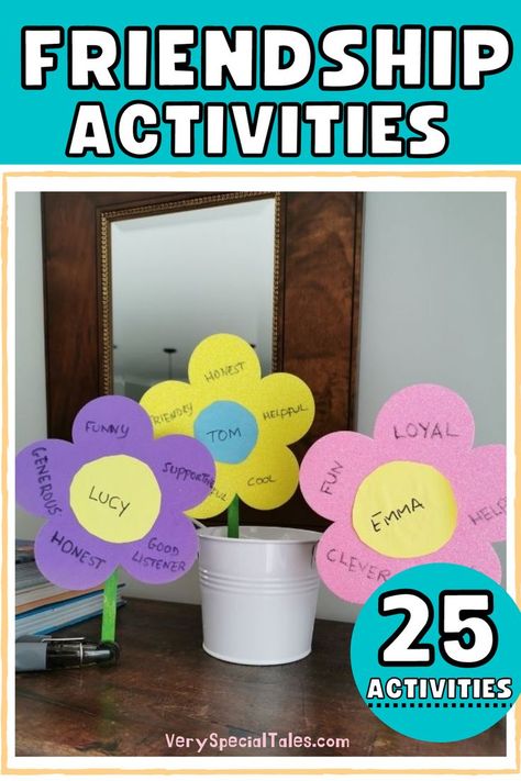 an example of a friendship activity_friendship flowers_ Friendship Writing Activities, Friendship Yarn Game, Friendship Activities Primary School, Friendship Cognitive Activities, Healthy Friendship Activities, Friendship Teaching Ideas, Being A Friend Activities, Friends Eyfs Activities, School Friendship Party Ideas