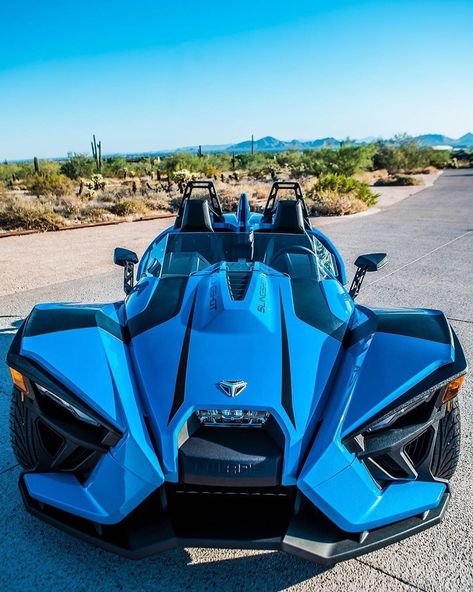 Slingshot® on Instagram: “The brand-new 2020 in Miami Blue is looking 🔥 in the Arizona Desert! ⠀⠀⠀⠀⠀⠀⠀⠀⠀ 📸: @thephotographerrc ⠀⠀⠀⠀⠀⠀⠀⠀⠀ #PolarisSlingshot” Polaris Slingshot Car, Custom Slingshot, Vehicle Aesthetic, Slingshot Car, Boyfriends Birthday Ideas, Three Wheel Motorcycles, 3 Wheel Motorcycle, Polaris Slingshot, Sling Shot