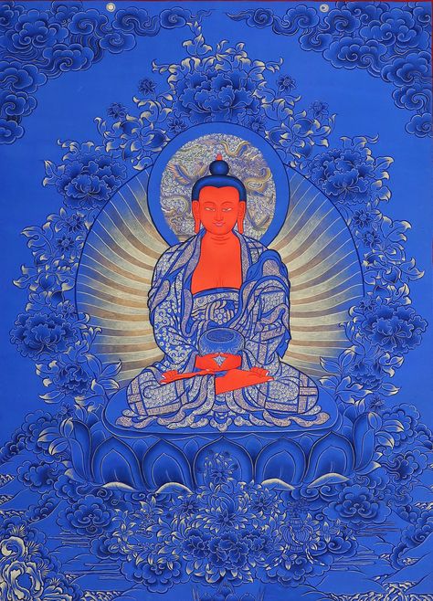 Amitabha Buddha Bhuddist Wallpaper, Tibet Art, Thangka Art, Amitabha Buddha, Buddha Art Painting, Thangka Painting, Eclectic Art, Futuristic Art, Tibetan Buddhism