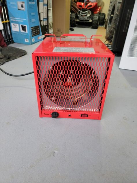 Garage Heater Ideas, Shop Heater, Garage Door Maintenance, Diy Heater, Garage Heater, Electrical Shop, Portable Garage, Portable Stove, Residential Garage