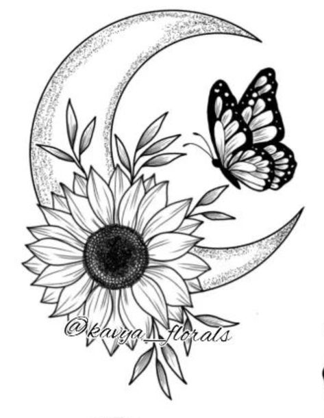 Tatoo Dog, Sunflower Tattoo Shoulder, Flower Tattoo Drawings, Tattoo Female, Sunflower Drawing, Idee Cricut, Sunflower Tattoos, Flower Art Drawing, Tattoo Stencil