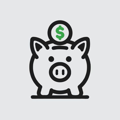 "Vector illustration of piggy bank icon – Savings made stylish! Perfect for finance blogs and budgeting apps. Start saving today! #PiggyBank #FinancialDesign #VectorIllustration" Savings Inspiration, Money Pig, Bank Icon, Budgeting Apps, Banks Icon, Budget App, Literacy Resources, Finance Blog, Money Habits