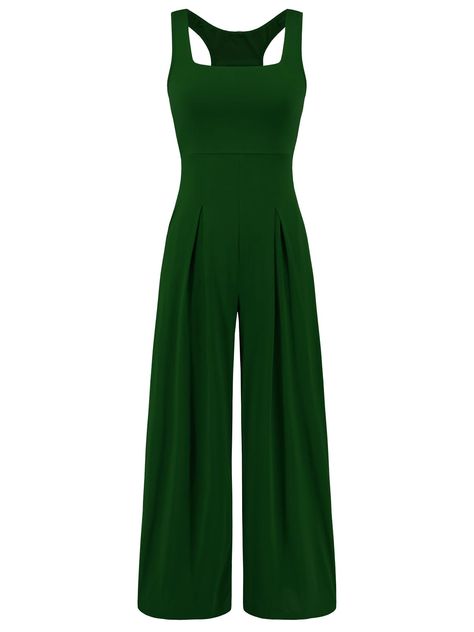 PRICES MAY VARY. [Fabric]: Summer sleeveless jumpsuits adop super stretchy and skin-friendly fabric, comfortable and lightweight, breathable and not see through, casual one piece jumpsuit is suitable for most bodies [Features]: Long pants rompers for women fashion, sleeveless one piece outfits, square neck jumpsuits, business jumpsuit for women, elastic high waist jumpers, solid color wide leg jumpsuits, loose one piece jumpsuit, elastic shoulder strap is fit for most people, unique waist side r Business Jumpsuit, Casual Jumpsuits For Women, Christmas Dance Dresses, Country Club Attire, Casual One Piece, Sleeveless One Piece, Jumpsuits Casual, One Piece Outfits, Working Office