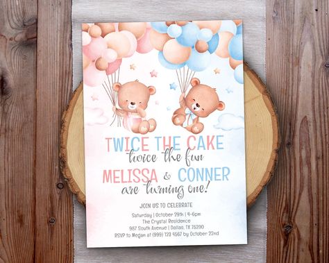 Excited to share the latest addition to my #etsy shop: Double the Fun Twins Birthday Invite Sibling Birthday Invitation Joint Birthday Party Invite Combined Party Invitation Two Birthdays https://etsy.me/3HX2GdS #doublethefun #birthday #white #twins #siblinginvitation Twins Birthday Invitations, Twin First Birthday Invitations, Twins Birthday Party Invitations, Twins Birthday Invitation Card, 1st Birthday Party Ideas Twins, Twins Birthday Decoration Ideas, Twins 1st Birthday Ideas, Twins Birthday Party Themes, Twins First Birthday Party Ideas